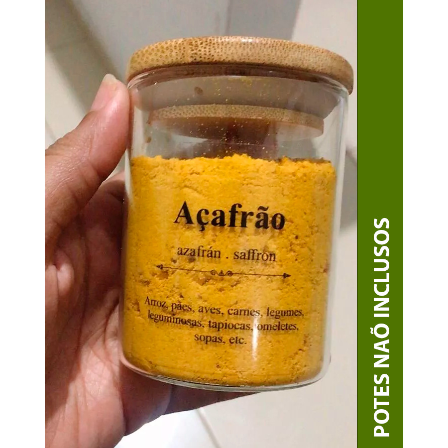 Kit 48 Adesivos Modelo Dicionário para Potes e Organização de Temperos na Cozinha, 5,5x5,5cm