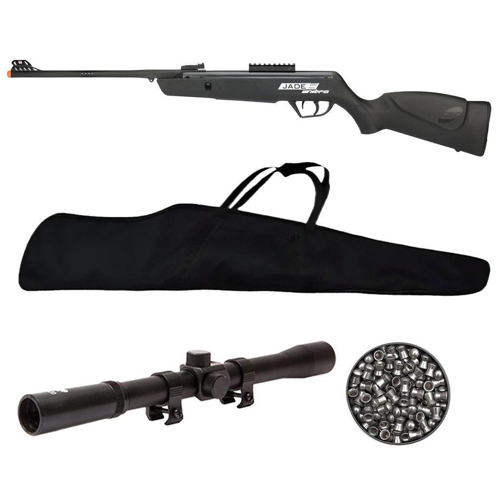 Carabina de Pressão Jade Mais Nitro 5.5mm - CBC + Chumbo + Luneta 4x20 + Capa em Oferta na Shopee