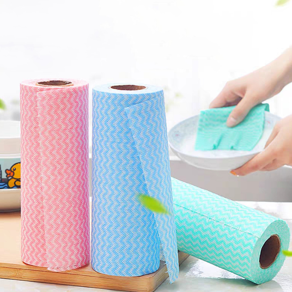 Kit Rolo de Pano Limpeza Colorido Picotados Perfex 100und Multiuso Alta Absorção Reutilizado 24x30cm