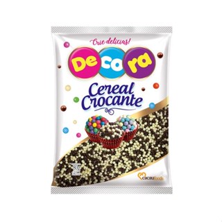 Micro Cereal Crocante Branco Preto Decora Doces Cupcakes 80g