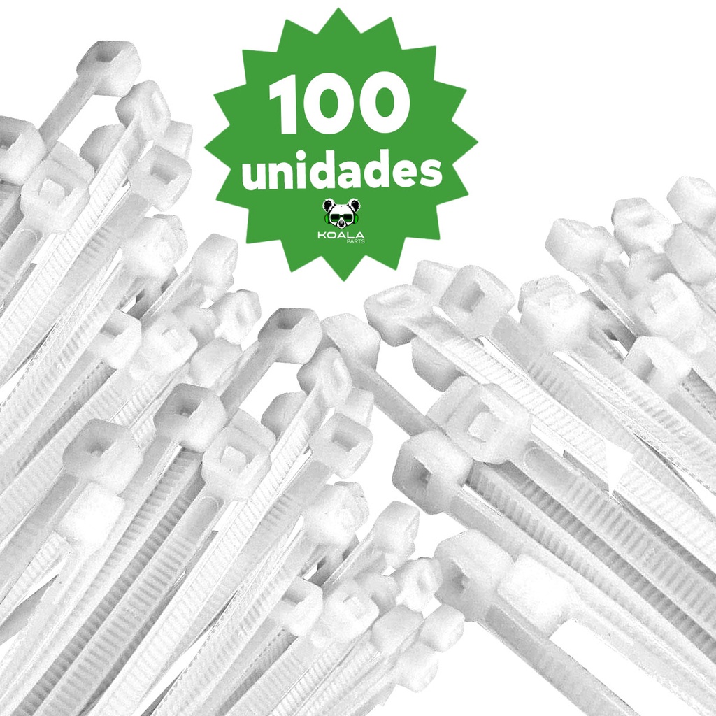 100 Uni. Cinta Abraçadeira Enforca Gato Nylon 10cmx2,5mm