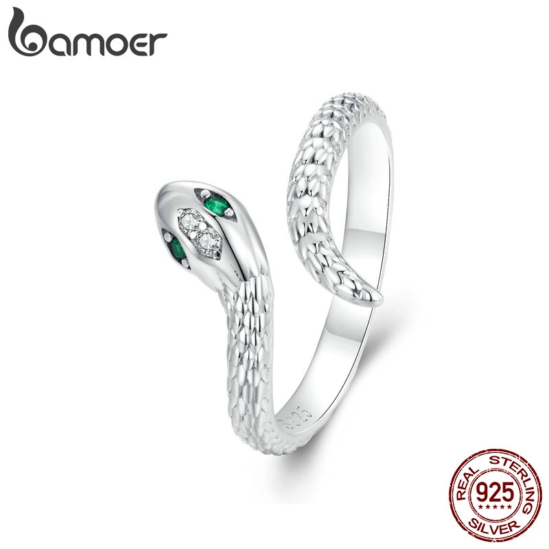 Bamoer 925 Sterling Sliver Ring Viper Anel De Abertura Jóias De Moda Presentes Para Mulheres em Oferta na Shopee
