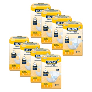 Kit 8 Fraldas Geriátricas Bigfral Derma Plus G com 7un cada em Oferta na Shopee