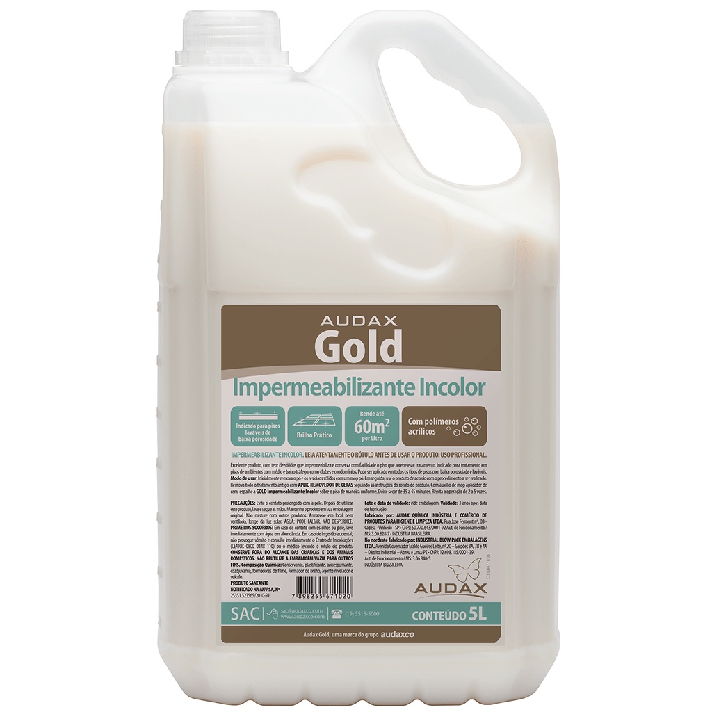Cera Líquida Impermeabilizante Incolor 5L Gold