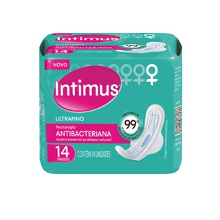 Absorvente Intimus Ultra Fino C/Abas Antibacteriano C/14 em Oferta na Shopee