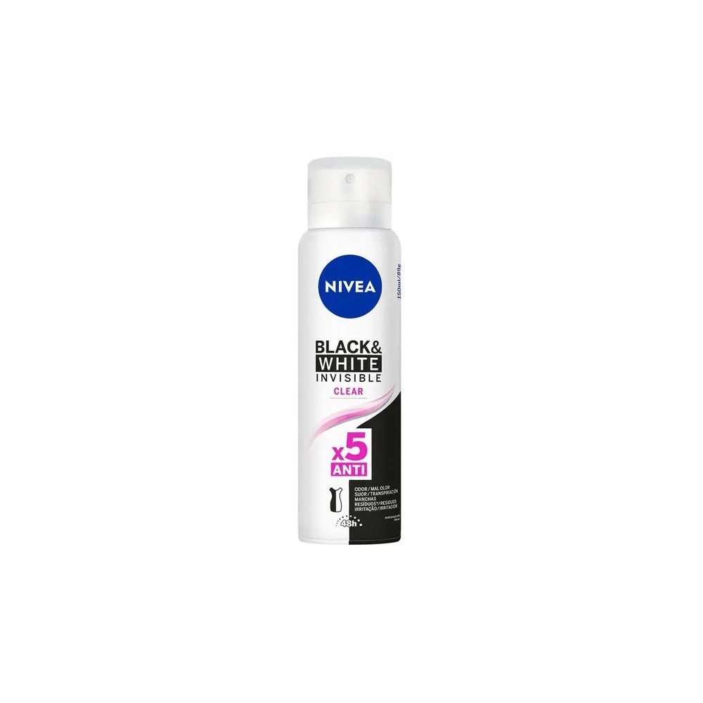 Desodorante Aerossol Nivea Feminino Invisible Black White 150ml em Oferta na Shopee