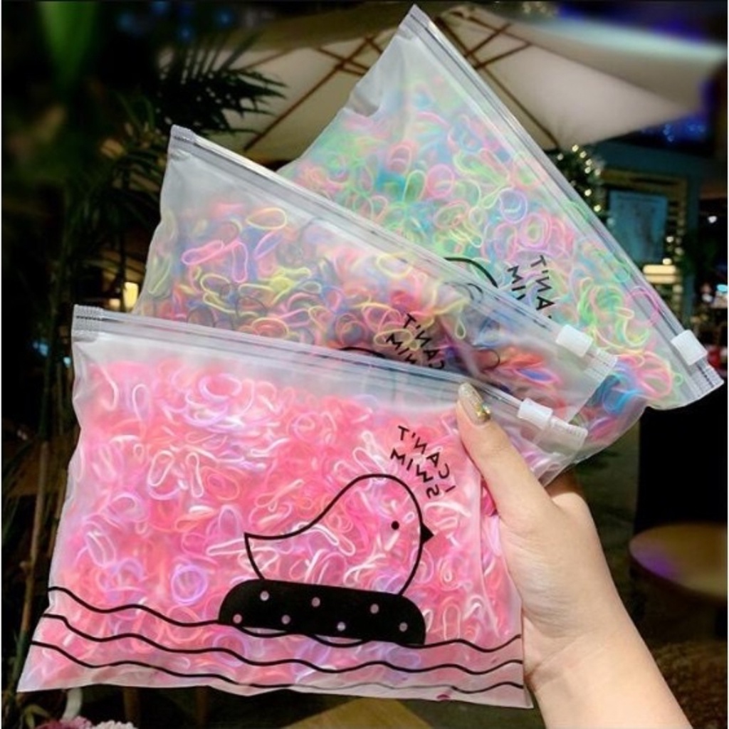 Peças 2000 Bolsa Elástico De Cabelo Feminino Descartável Multicolorido em Oferta na Shopee