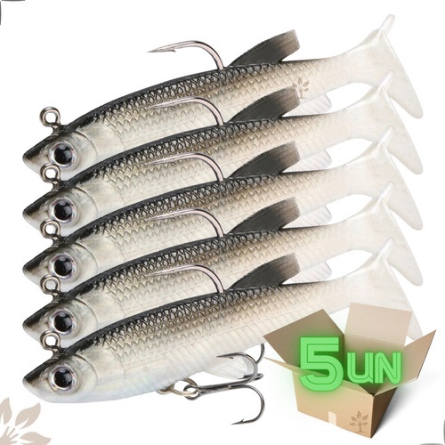 Kit 5 Iscas Artificial Soft Bait Tucunaré Traira Corvina em Oferta na Shopee