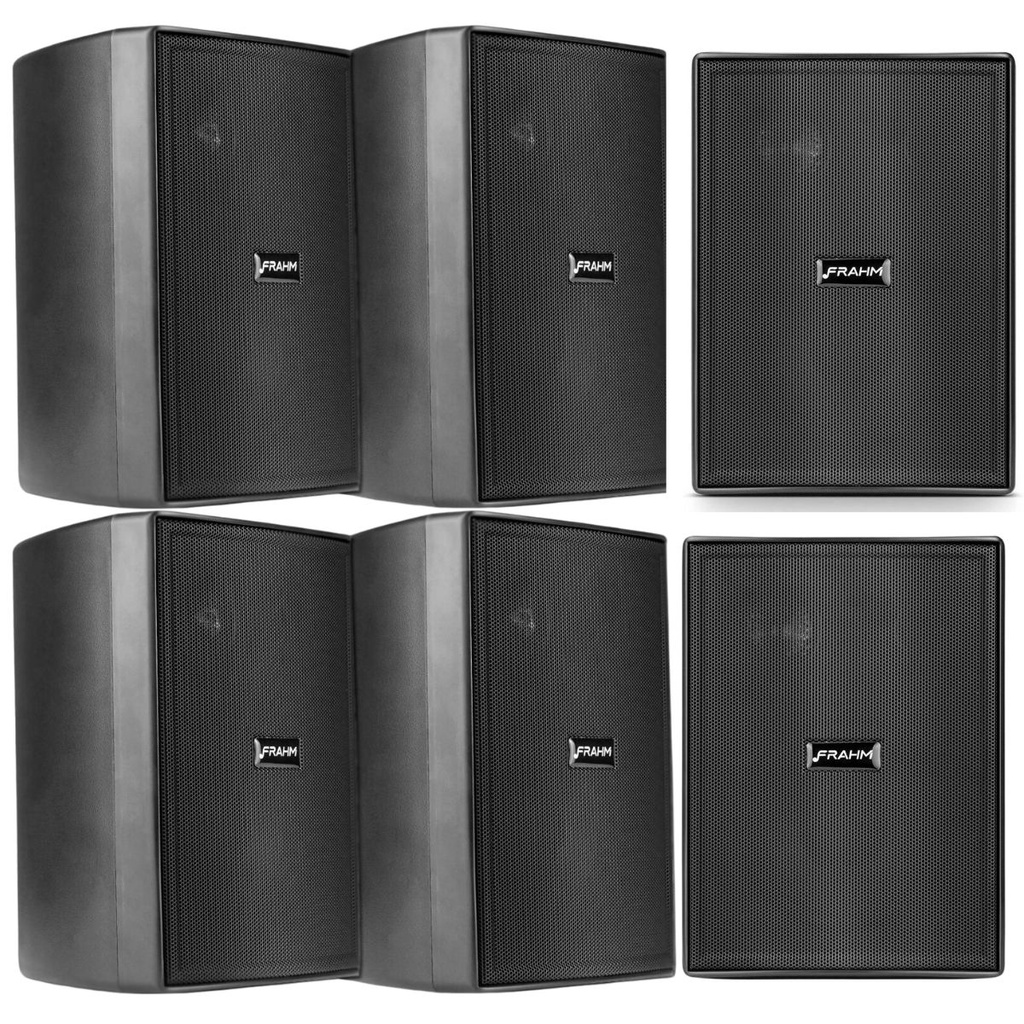 Kit 6 Caixas Acústicas Frahm PS200 New Passiva Preta - 30 Watts Rms em Oferta na Shopee