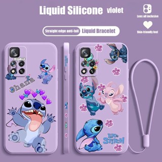Para Samsung A22 A23 A23 A30s A31 A32 A33 A41 A42 A50s Cartoon Líquido Esquerdo Caixa De Telefone Cute Lilo Stitch Casal Protect Casing