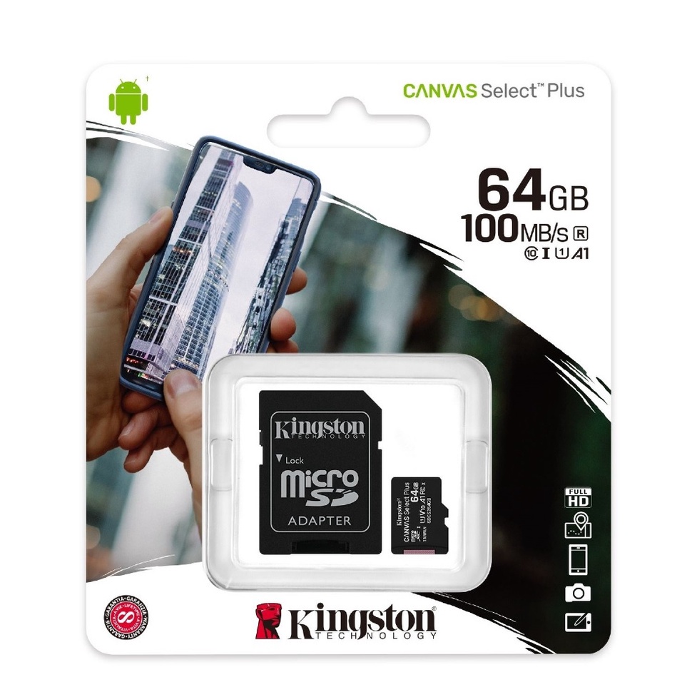 CARTAO MEMORIA ORIGINAL KINGSTON 64GB MICRO SD CLASSE 10 ULTRA COM ADAPTADOR