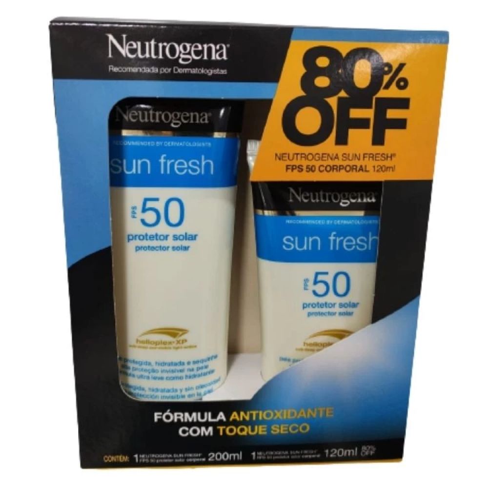 Kit Neutrogena Sun Fresh Protetor Solar Corporal 200ml + 120ml