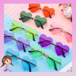 MOLYBR Óculos De Sol Rimless Heart Sunglasses Halloween Cosplay Traje De Hippie Metálicos