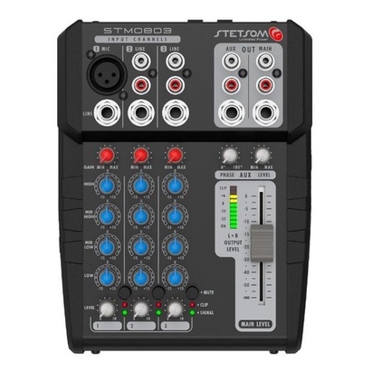 MESA SOM STETSOM 12V STM0803 3 CANAIS 4 EQ BAND em Oferta na Shopee
