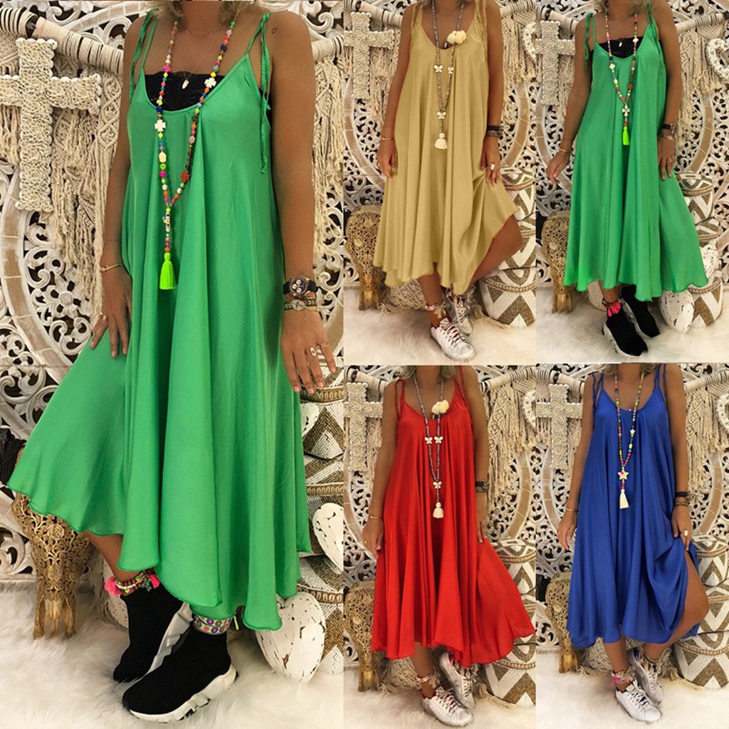 S-XL Vestido feminino europeu americano feminino vestido estilingue vestido grande balanço feminino férias saia evasê sa