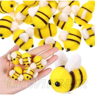 Brinquedo Infantil-Mini Bola De Abelha De Pelúcia-Artesanato De Bricolage Para Decoração De Casa , Favores De Festa , Roupa De Chapéu Ornament , Headdress-Boneca De Feltro De Lã 10Pcs-Lovely , Multi-purpose