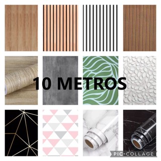 Papel de Parede Autocolante 3D Para 10 METROS x 45CM Adesivo Lavável e Linha Anti Óleo Premium