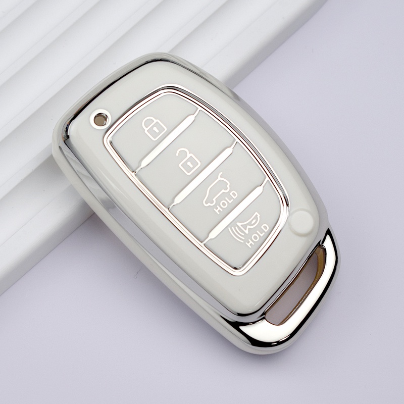 3 4 Botões TPU Shell Fob Carro Com Chave Inteligente Para Hyundai Tucson Santa Fe Rena Sonata Elantra Creta Ix35 Ix45