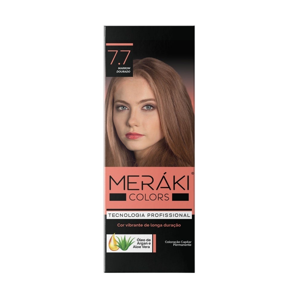 Kit Tintura Meráki Color Marrom Dourado 7.7 125gr - Beauty