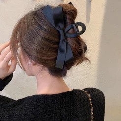Fita De Arco Preto Clip De Agarrar Garotas Elegante Garra De Rabo De Pônei Caranguejo Doce Cartão De Cabelo De Coreano Acessórios
