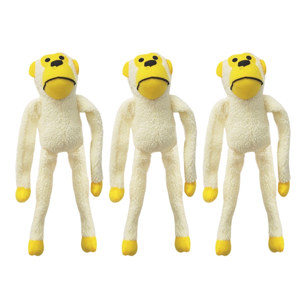 Kit 3 Brinquedo Cachorro Pelúcia Macaco filhote 26 cm com Apito Savana Pet