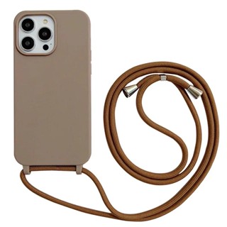 Caixa De Silicone Com Corrente E Alça Para O Pescoço Iphone 15 Pro Max14 Max 13 12 11 Xr Xs X 7 8 6 6s Plus