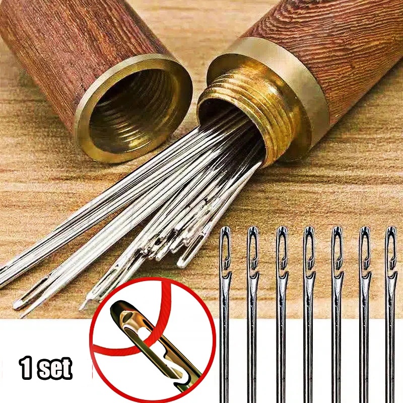 Agulhas Autorosqueadas De Aço Inoxidável | Ferramenta De Costura Doméstica DIY Para Miçangas E Cegas , Presente Rápido A