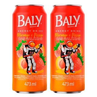 Kit 2 Energético Baly Morango e Pêssego das Galáxias 473ml