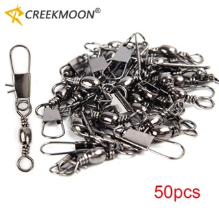 50 Pçs Conectores De Pesca De Aço Alto Carbono Pino Rolamento Giratório Snap Fastlock Clipes Anzol Isca Enfrentar em Oferta na Shopee