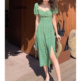 Lovito Vestido Elegante Ditsy Floral Com Manga Bufante Para Mulheres LNL43168