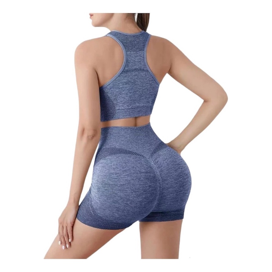 Conjuntos Academia Fitness Feminino Leggings Top Empina Shorts Levanta Bumbum Durabilidade
