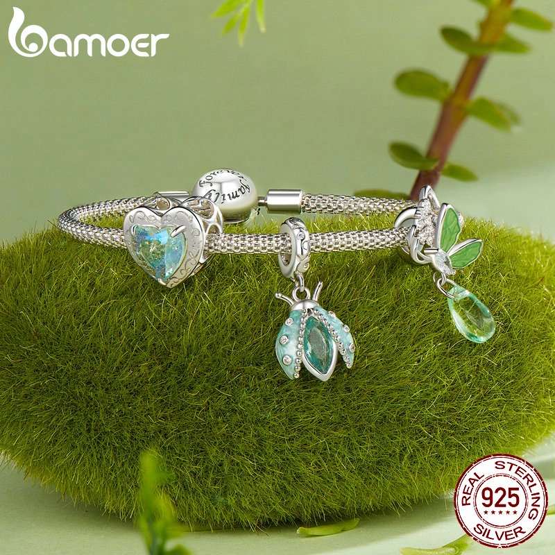 Bamoer 925 Sterling Sliver Charme De Fita Oásis Ladybug Unicorn Butterfly Pendant Série De Acessórios Para Pulseira em Oferta na Shopee