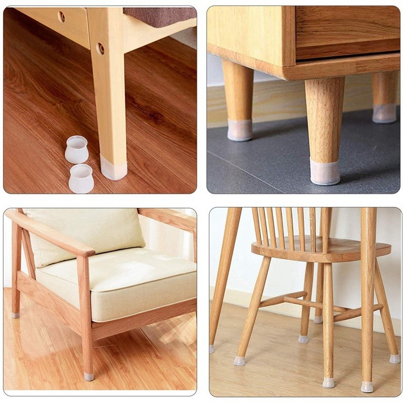 Kit 24 Pecas Protetor de silicone Para O Pe Da Cadeira/Mesa redondo e quadrado em Oferta na Shopee
