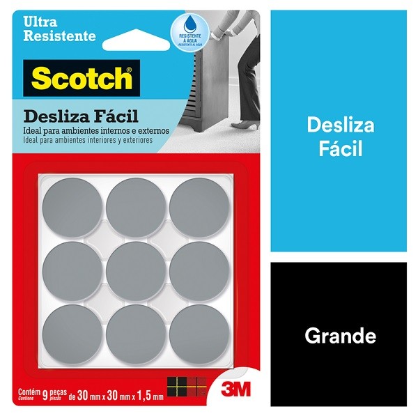 Protetor Ultraresistente Desliza Facil 3M SCOTCH Redondo - Home & Living