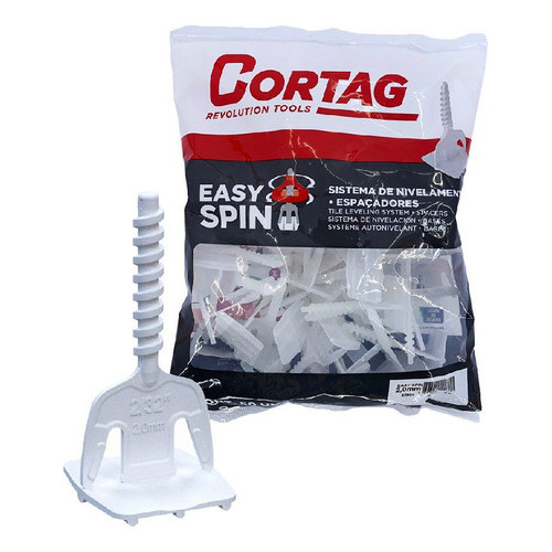 Espaçador Nivelador Easy Spin Cerâmica Porcelanato 50pç 2mm Cortag