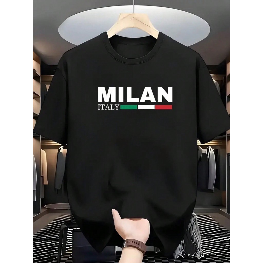 Camiseta Masculina Milan  Camisa 100% Algodão Casual Blusa Unissex Premium Lançamento