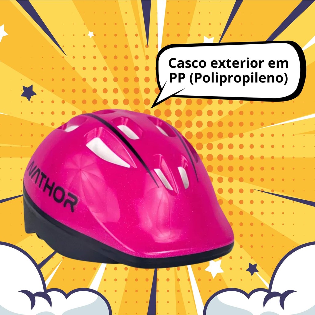 Capacete Infantil Rosa Escuro Nathor - 100810160001 0002 — imagem 2 de 2