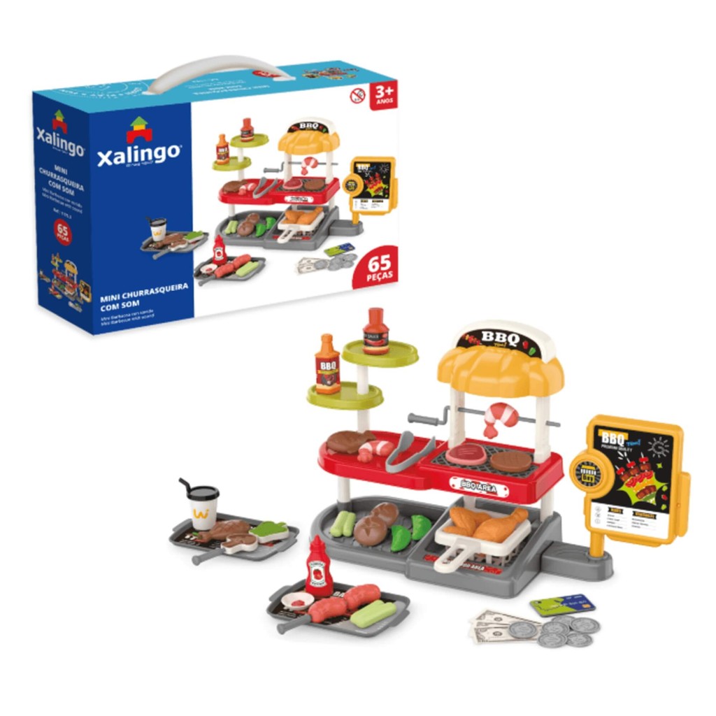 Mini Churrasqueira com Som Brinquedo infantil 61 Peças Xalingo - 11753 em Oferta na Shopee