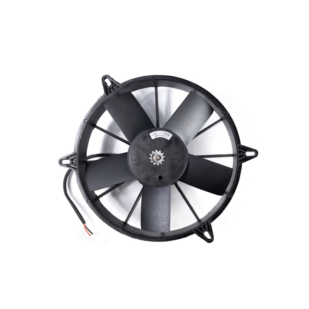 ELETROVENTILADOR UNIVERSAL CATERPILLAR 11 POLEGADAS 5 PÁS RETAS SOPRANTE 24V