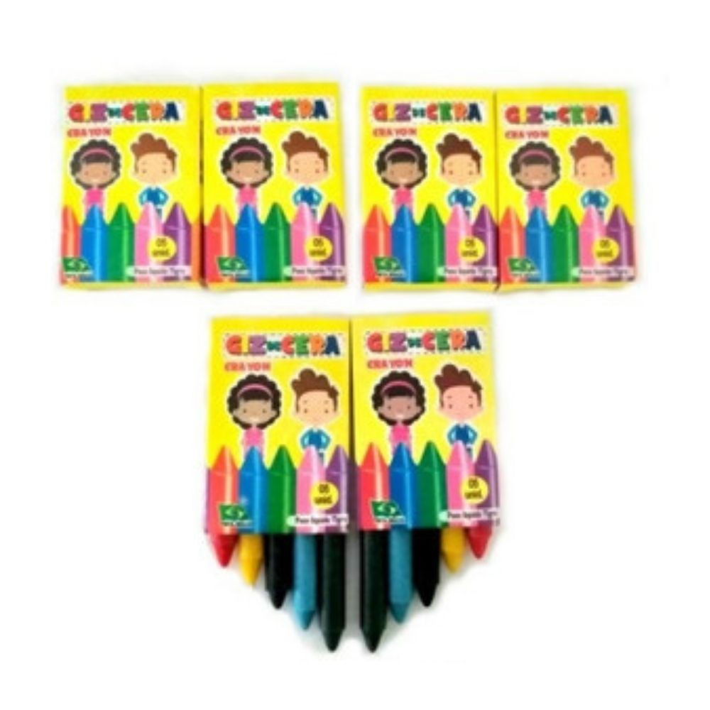 50 Mini Giz De Cera Coreles 5 Cores Brinde Atacado Kits