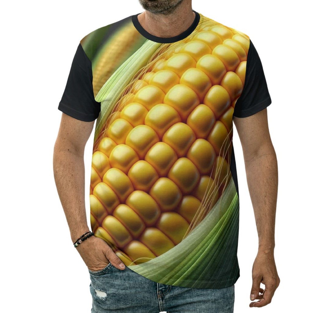 Camiseta Milho Cereal Alimento Humano Espiga Nutrição Arte