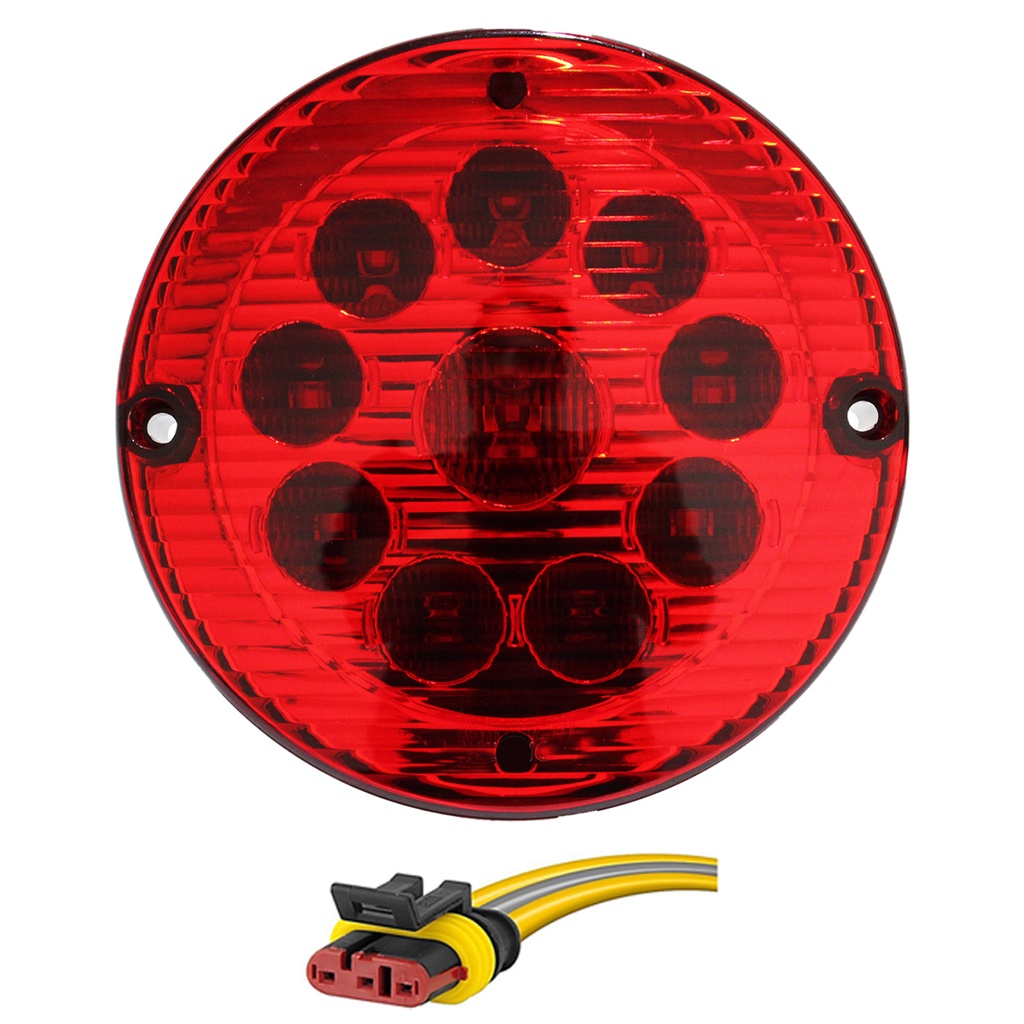 Lanterna Traseira Ônibus Caminhão 155mm 10 LED 24V VM c/Conector