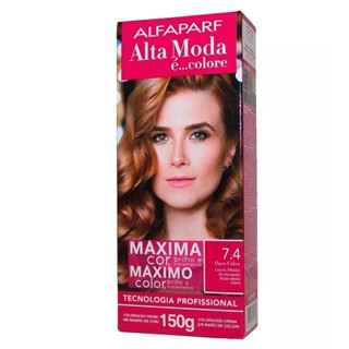 Tintura Alta Moda Alfaparf Louro Médio Acobreado 7.4