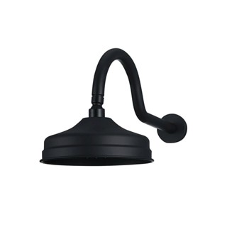 Ducha Chuveiro Redondo Retro de Teto Inox 20cm Trombetas Pingoo - Preto