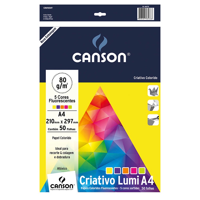 Bloco Criativo Lumi A4 80g 5 cores 50fls Canson em Oferta na Shopee