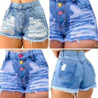 Kit 2 Shorts Jeans Curto com 4 Botões: Duas Vezes Mais, Custom Look.