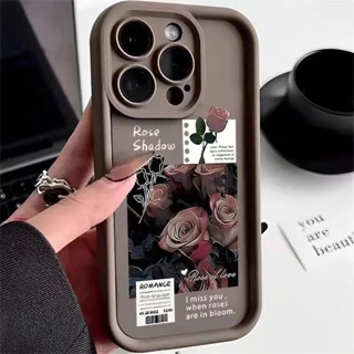 Românticas Flores De Rosas Escuras Caixa Telefônica Para iPhone 15 11 12 13 14 Pro Max XS X XR SE 2020 7 8 15 Mais Capa De Silicone À Prova De Choque