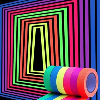 Fita Fluorescente De Algodão UV 5M/Colorida De 6 Cores/Autoadesiva De Tecido Neon Light Cloth/Acessórios Para Decoração De Festa De Bola De Bricolage em Oferta na Shopee