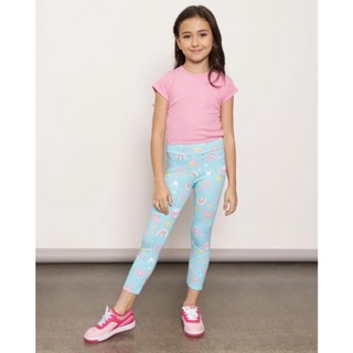 Calça Infantil Legging Estampada Sortida Azul Claro