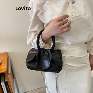 Lovito Bolsa Pequena de Ombro Básica Simples para Mulheres LFA03165 (Rosa Pink/Branco/Preto)